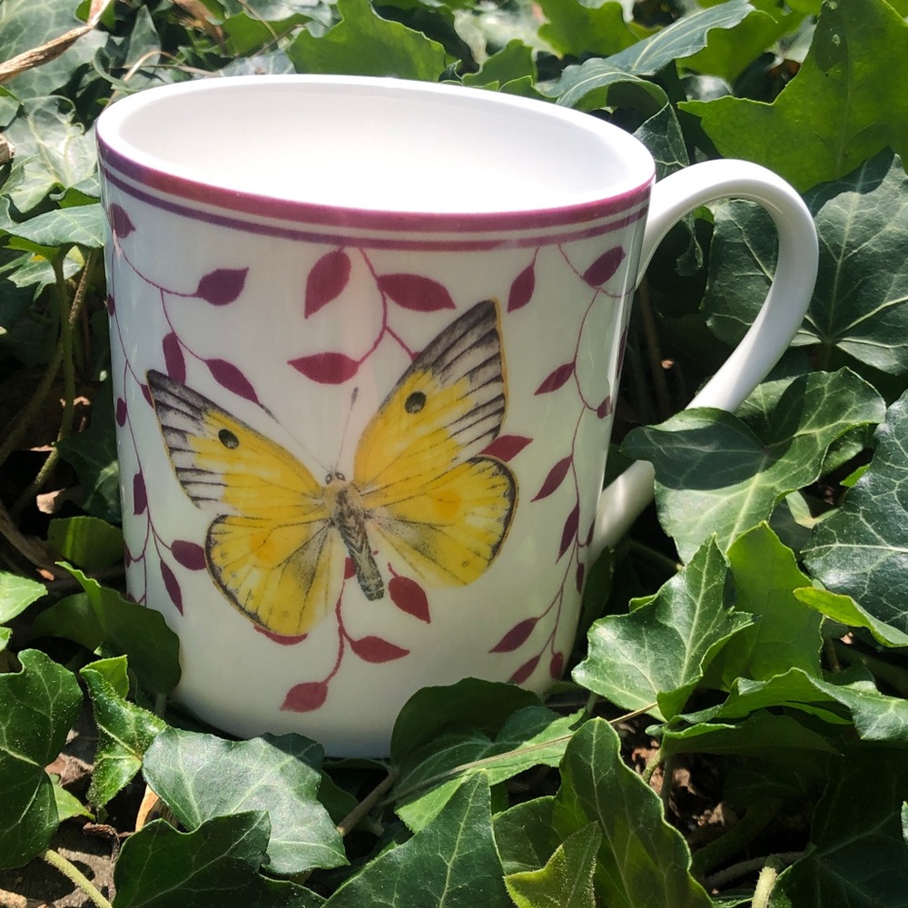 Lenox Yellow and Purple Butterfly Ceramic Mug